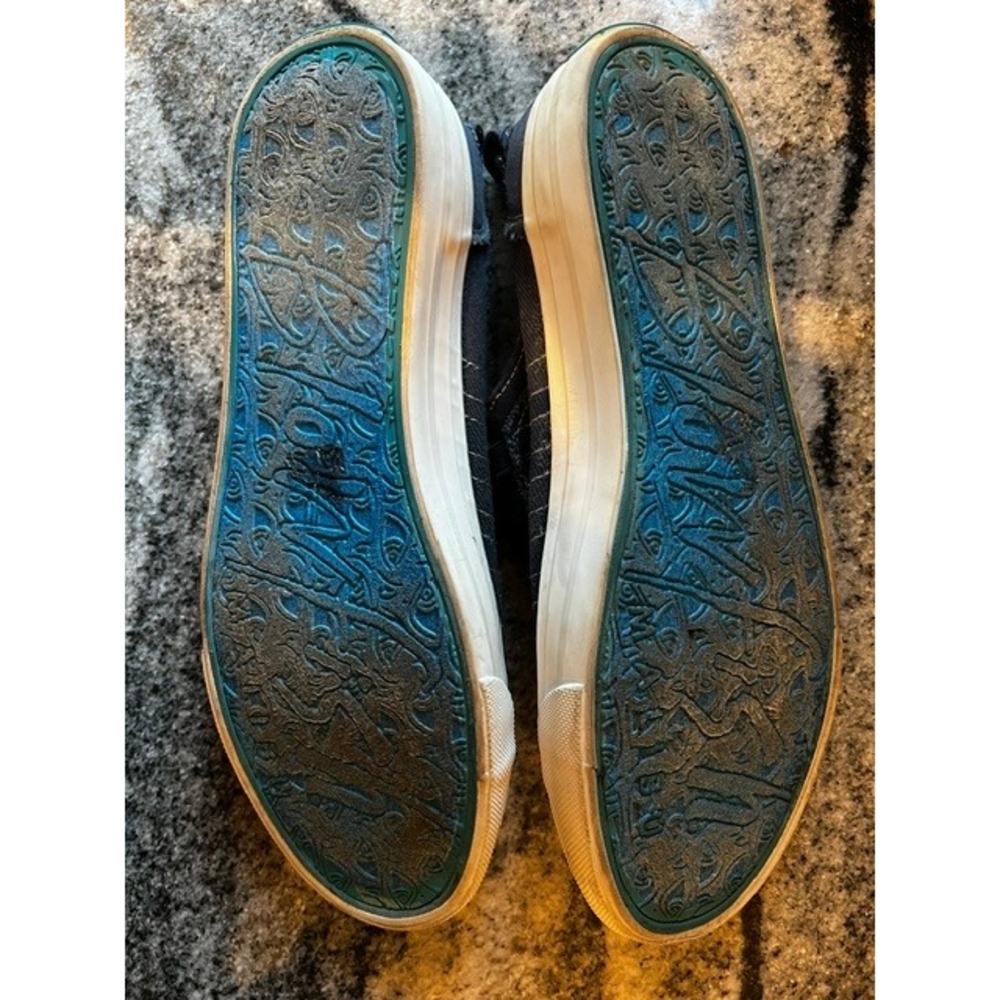 Blowfish Malibu Marley Sneaker Women 9.5 Navy Blue Frayed Canvas Pinstripe - Picture 7 of 10